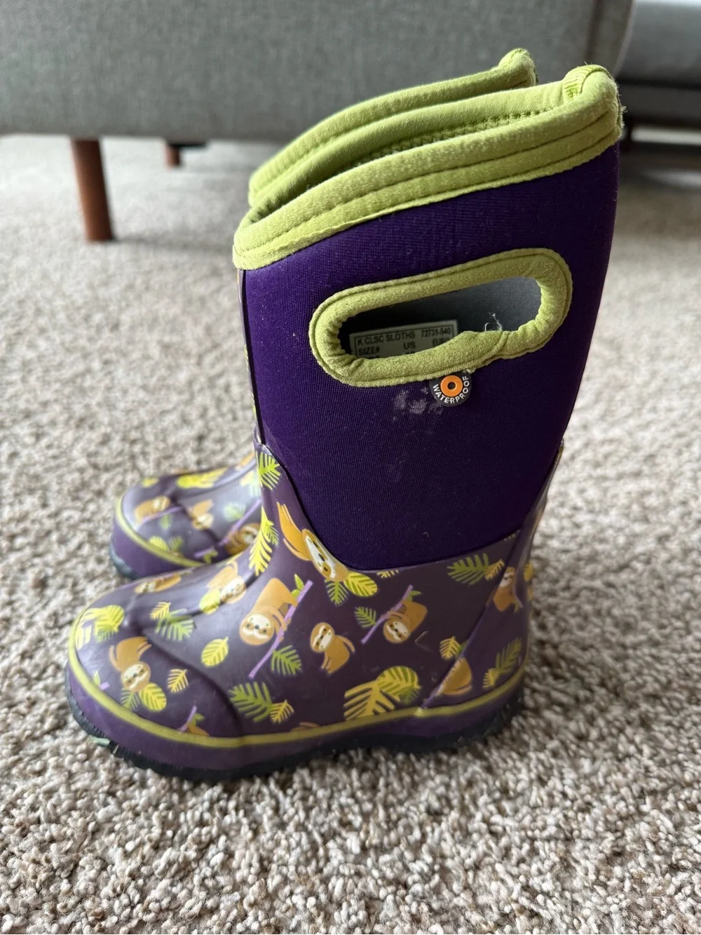 Bogs Purple Sloth Snow and Rain Boots